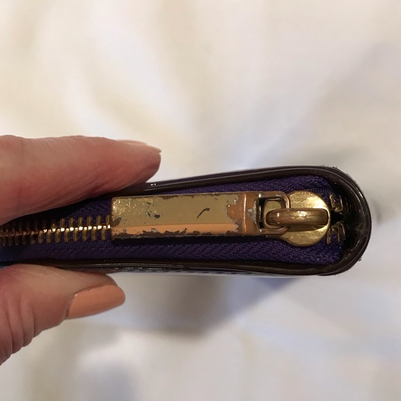 Bundle Tory Burch Zip Continental Purple Leather Wallet and Halogen Gray Wallet - Picture 6 of 12